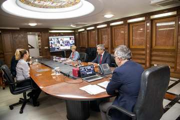 -Ángel Víctor Torres presenta el documento base sobre el Pacto para la Reconstrucción Económica y Social de Canarias  (Foto TA)